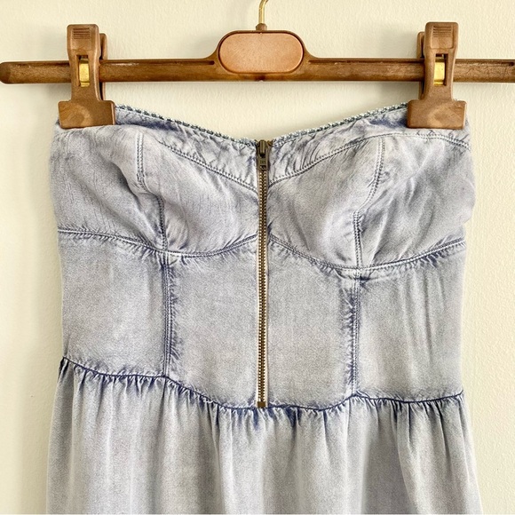 Material Girl Strapless Chambray Dress Size Small - Picture 2 of 4